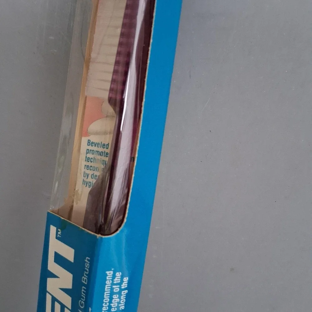 Vintage NOS Johnson‎ & Johnson Prevent Toothbrush Translucent Purple New Beveled